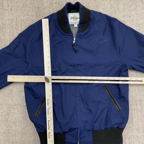 vintage GB Bear bomber Jacket mens Small blue 1990s - Picture 6 of 9